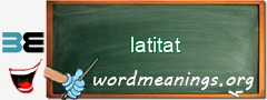 WordMeaning blackboard for latitat
